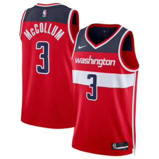 Men's Washington Wizards #3 CJ McCollum Red Icon Edition Stitched Basketball Jersey