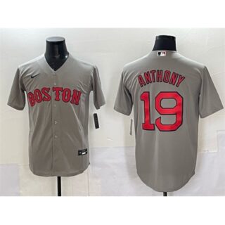 Men's Boston Red Sox #19 Roman Anthony Gray Cool Base Stitched Baseball Jersey