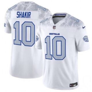 Men's Buffalo Bills #10 Khalil Shakir White 2025 F.U.S.E. Rivalry Series Vapor Limited Football Stitched Jersey