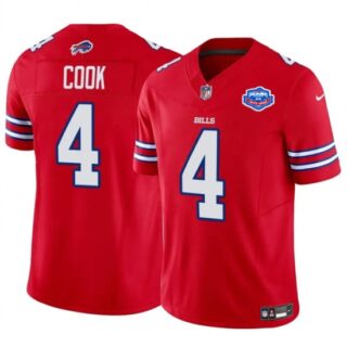 Men's Buffalo Bills #4 James Cook Red 2025 F.U.S.E. With Farewell Vapor Untouchable Limited Football Stitched Jersey