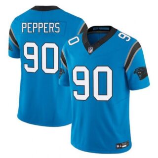 Men's Carolina Panthers #90 Julius Peppers Blue F.U.S.E. Vapor Limited Football Stitched Jersey