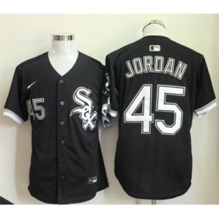 Men's Chicago White Sox #45 Michael Jordan Black Limited Stitched Baseball Jersey