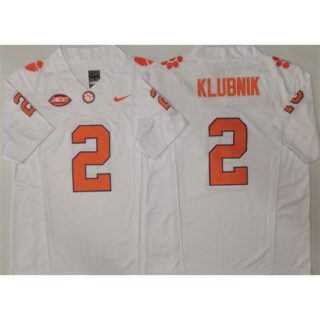 Men's Clemson Tigers #2 Cade Klubnik White F.U.S.E. Stitched Football Jersey