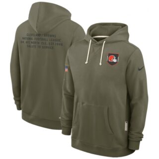 Men's Cleveland Browns Olive 2025 Salute to Service Pullover Hoodie