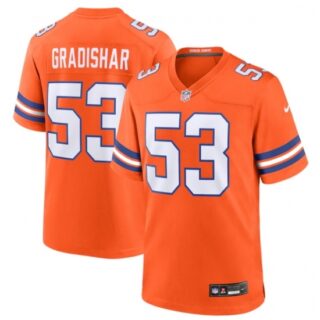 Men's Denver Broncos #53 Randy Gradishar Orange Mile High Collection 1977 Throwback Stitched Jersey