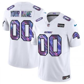 Men's Detroit Lions Active Player Custom White 2025 Crucial Catch F.U.S.E. Vapor Limited Football Stitched Jersey