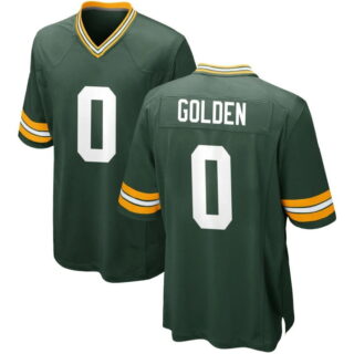 Men's Green Bay Packers #0 Matthew Golden Away Game Green Jersey