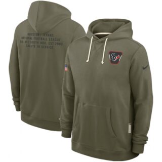 Men's Houston Texans Olive 2025 Salute to Service Pullover Hoodie