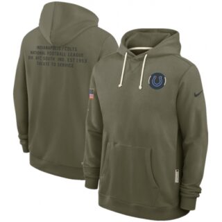 Men's Indianapolis Colts Olive 2025 Salute to Service Pullover Hoodie