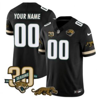 Men's Jacksonville Jaguars Active Player Custom Black F.U.S.E. With 30th Seasons Patch Vapor Limited Football Stitched Jersey