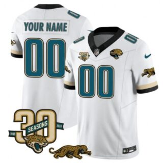 Men's Jacksonville Jaguars Active Player Custom White F.U.S.E. With 30th Seasons Patch Vapor Limited Football Stitched Jersey