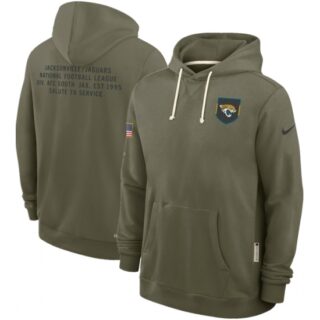 Men's Jacksonville Jaguars Olive 2025 Salute to Service Pullover Hoodie
