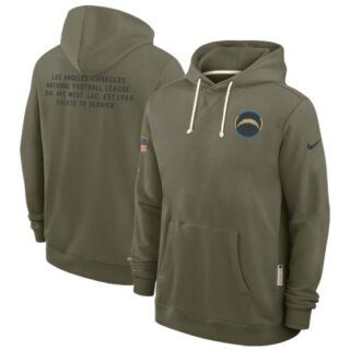 Men's Los Angeles Chargers Olive 2025 Salute to Service Pullover Hoodie