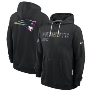 Men's New England Patriots Black 2025 Crucial Catch Dri-FIT Hoodie