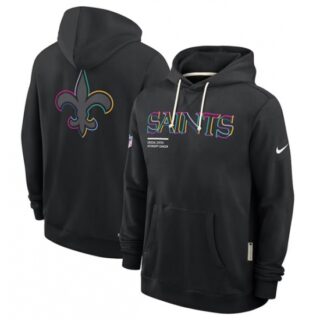 Men's New Orleans Saints Black 2025 Crucial Catch Dri-FIT Hoodie