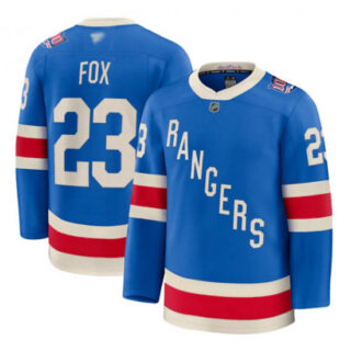 Men's New York Rangers #23 Adam Fox Blue Centennial Stitched Hockey Jersey