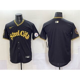 Men's Pittsburgh Steelers Blank Black 412 Vapor Premier Limited Stitched Baseball Jerseys