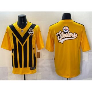 Men's Pittsburgh Steelers Team Big Logo Gold 1933 Throwback Alternate Football Stitched Jersey