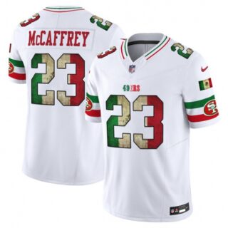 Men's San Francisco 49ers #23 Christian McCaffrey White 2025 F.U.S.E. Mexico Vapor Limited Football Stitched Jersey