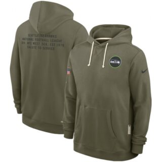 Men's Seattle Seahawks Olive 2025 Salute to Service Pullover Hoodie