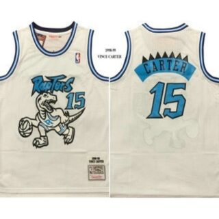 Men's Toronto Raptors #15 Vince Carter White 1998 Throwback Swingman Jersey