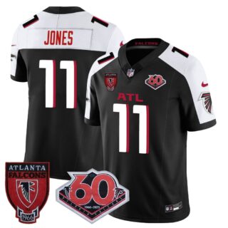 Men's Atlanta Falcons #11 Julio Jones 60th Season Vapor Limited Black Alternate Jerseys