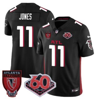 Men's Atlanta Falcons #11 Julio Jones 60th Season Vapor Limited Black Jerseys