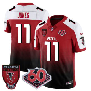 Men's Atlanta Falcons #11 Julio Jones 60th Season Vapor Limited Red Alternate Jerseys