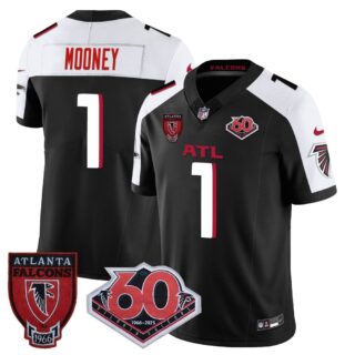 Men's Atlanta Falcons #1 Darnell Mooney 60th Season Vapor Limited Black Alternate Jerseys