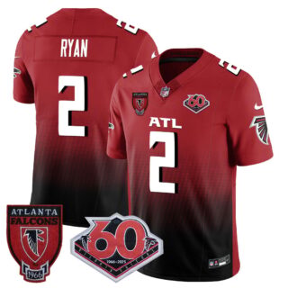 Men's Atlanta Falcons #2 Matt Ryan 60th Season Vapor Limited Red Jerseys