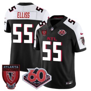 Men's Atlanta Falcons #55 Kaden Elliss 60th Season Vapor Limited Black Alternate Jerseys