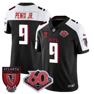Men's Atlanta Falcons #9 Michael Penix Jr 60th Season Vapor Limited Black Alternate Jerseys