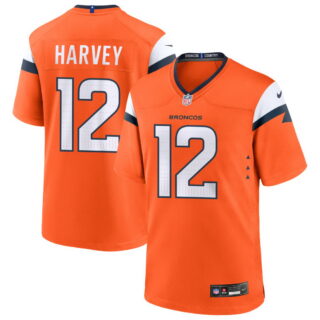 Men’s Denver Broncos #12 RJ Harvey Orange 2025 Game Stitched Football Jersey