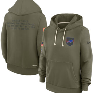 Women's Buffalo Bills Olive 2025 Salute to Service Sideline Standard Issue Dri-FIT Hoodie(Run Small)