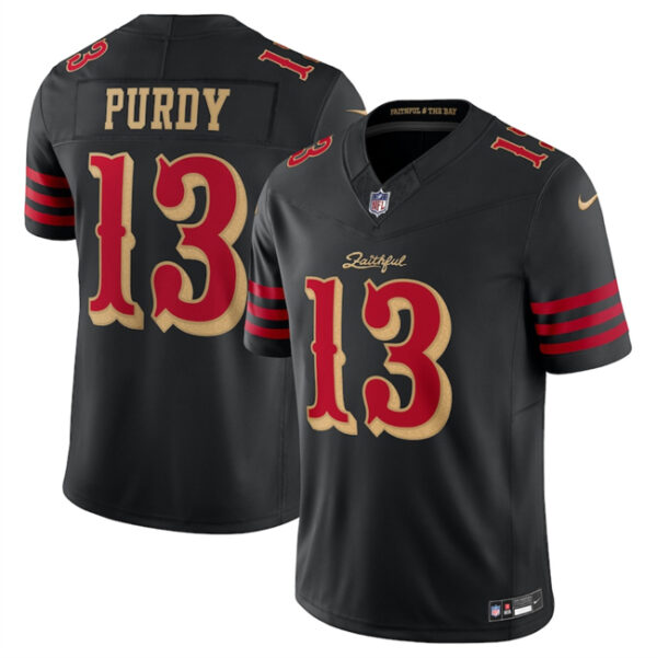 Women's San Francisco 49ers #13 Brock Purdy Black 2025 F.U.S.E. Rivalries Vapor Limited Stitched Football Jersey(Run Small)