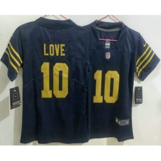 Women's Green Bay Packers #10 Jordan Love Limited Navy Vapor Jersey