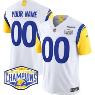Women's Los Angeles Rams Active Player Custom White 2024 NFC West Champions F.U.S.E. Vapor Untouchable Stitched Football Jersey