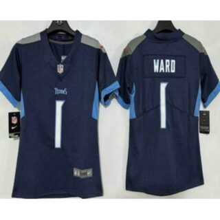 Women's Tennessee Titans #1 Cameron Ward Limited Navy Vapor Jersey