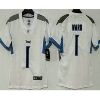 Women's Tennessee Titans #1 Cameron Ward Limited White Vapor Jersey
