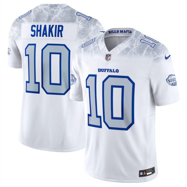 Youth Buffalo Bills #10 Khalil Shakir White 2025 F.U.S.E. Rivalries Vapor Untouchable Stitched Football Jersey