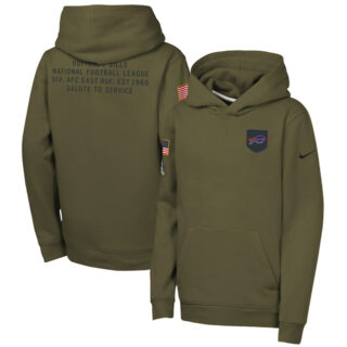 Youth Buffalo Bills Olive 2025 Salute to Service Club Fleece Hoodie