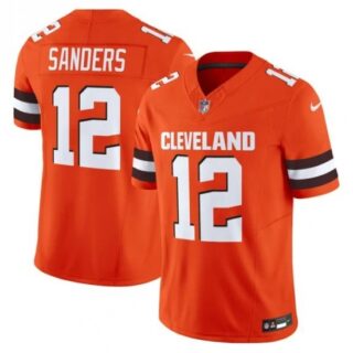 Youth Cleveland Browns #12 Shedeur Sanders Orange 2025 Draft F.U.S.E. Vapor Limited Stitched Football Jersey