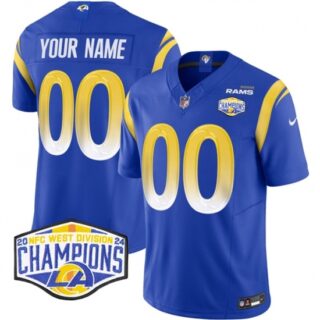 Youth Los Angeles Rams Active Player Custom Blue 2024 NFC West Champions F.U.S.E. Vapor Untouchable Stitched Football Jersey