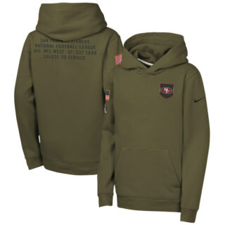 Youth San Francisco 49ers Olive 2025 Salute to Service Club Fleece Hoodie