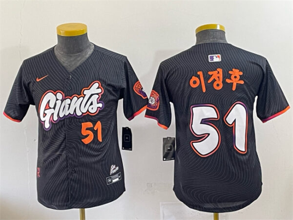 Youth San Francisco Giants #51 Jung Hoo LeeAnthracite 2025 City Connect Limited Stitched Baseball Jersey