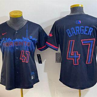 Youth Toronto Blue Jays #47 Addison Barger Navy 2024 City Connect Limited Stitched Baseball Jersey