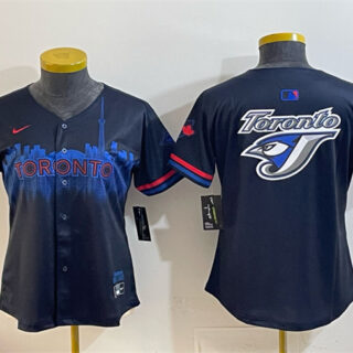 Youth Toronto Blue Jays Team Big Logo Navy 2024 City Connect Limited Stitched Baseball Jersey