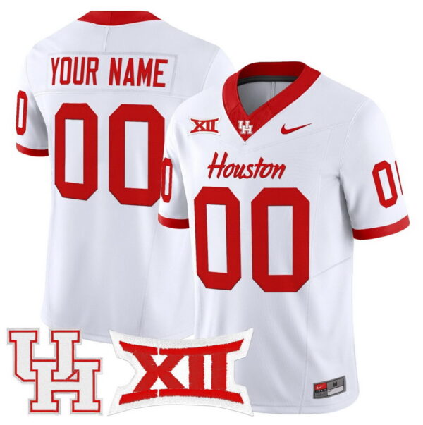 Custom White Houston Cougars 2025 Vapor Limited Jersey