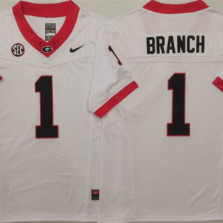 Georgia Bulldogs #1 Zachariah Branch White 2025 F.U.S.E. Stitched Jersey