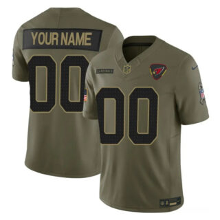 Men's Arizona Cardinals Active Player Custom Olive 2025 F.U.S.E. Salute to Service Limited Stitched Football Jersey